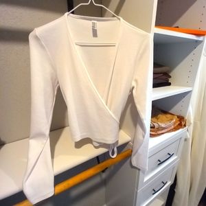 Los Angeles Apparel Heavy cotton rib Wrap top size L